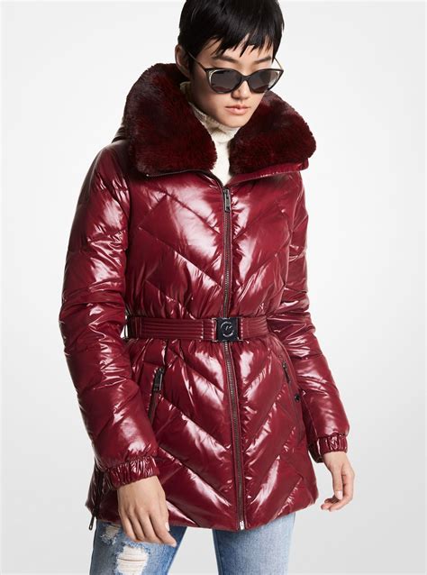 nylon belted parka michael kors|Women's Michael Kors Puffer Jackets .